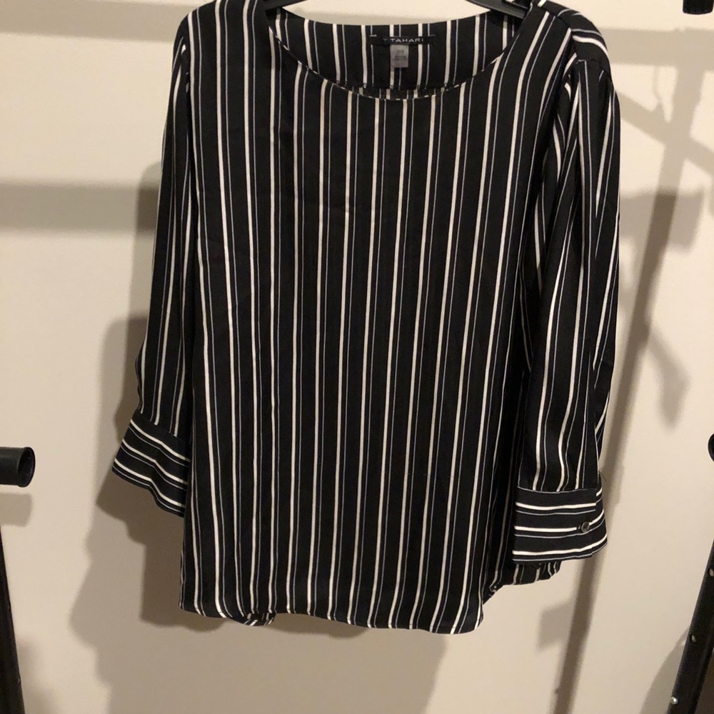 Women’s black and white striped blouse - Size Medium